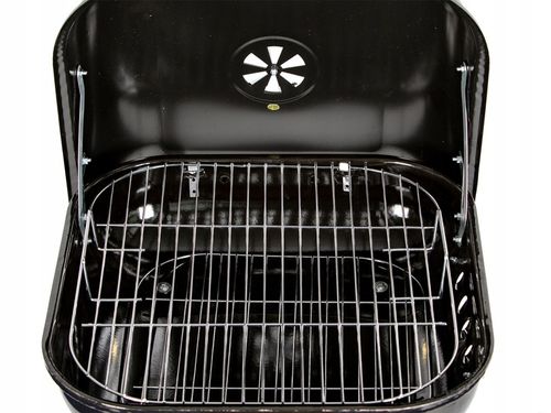 Grill Ogrodowy z Pokrywą, Kółkami Czarny 43 x 40 cm na Arena.pl