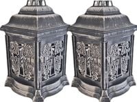 ZNICZ ZNICZE LAMPION NA GRÓB ZESTAW 2 SZTUKI 2070 KRZYŻ SREBRO +WKŁAD