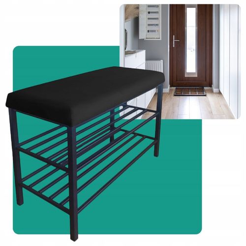 Szafka SMART na buty Regał Półka stelaż czarny MG19 z siedziskiem na Arena.pl