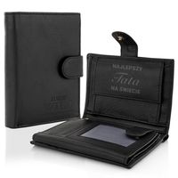 SKÓRZANY PORTFEL z GRAWEREM dla TATY RFID prezent Dzień Ojca urodziny 18-99