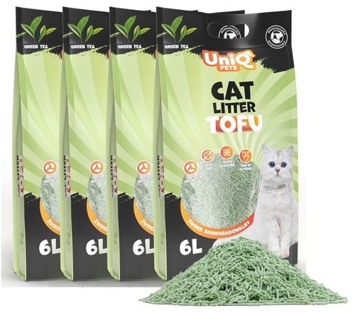 Żwirek tofu zielona herbata biodegradowalny ekologiczny 10kg UniQ Pets na Arena.pl