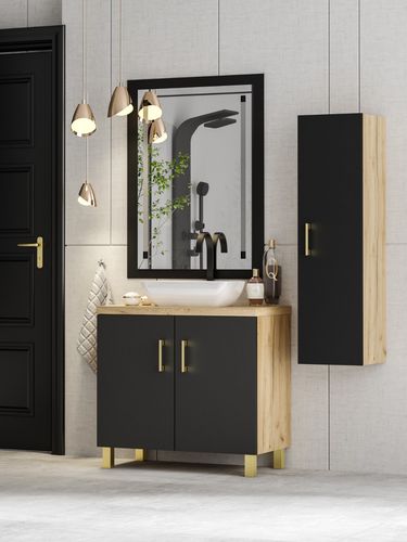 ZESTAW MEBLI LAZIENKOWYCH 50 szafka umywalka słupek w. (W5) + LARA na Arena.pl