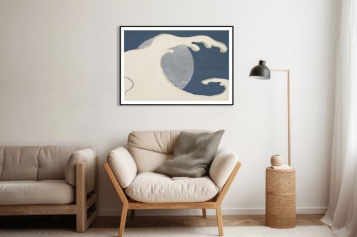 Plakat 60x40cm Waves and Sun, Sekka Japoński Vintage do Salonu na Arena.pl