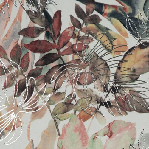 Zasłona gotowa na taśmie ARINA 140x270 biała srebrna motyw botaniczny na Arena.pl