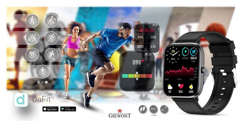 smartwatch giewont czarny gw230-2 zdjęcie 5