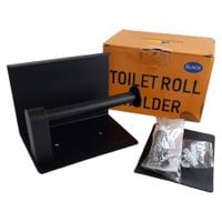 uchwyt na papier toaletowy z półką czarny