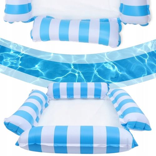 HAMAK WODNY MATERAC DO PŁYWANIA DMUCHANY Z SIATKĄ DO BASENU LEŻAK PLAŻOWY na Arena.pl