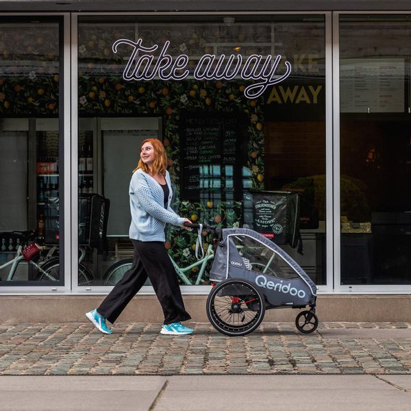 Przyczepka rowerowa Wózek Qeridoo Qupa 2 Grey zdjęcie 6