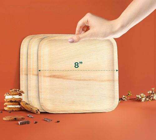 Talerze z liści palmowych 20x20cm kwadratowe 25szt na Arena.pl