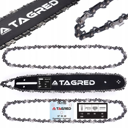 PROWADNICA 16'' 2 ŁAŃCUCHY DO PIŁY 3/8 1,3mm 56 na Arena.pl