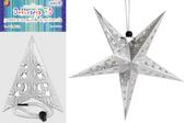 gwiazda hologramowa srebrna 30cm gw-7411