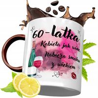 Kubek Bordowy 60 Urodziny Na Urodziny Prezent Z Nadrukiem Ze Zdjęciem