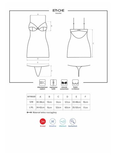 871-CHE-2 koszulka i stringi - biała Obsessive L/XL na Arena.pl