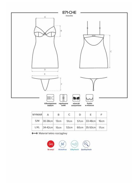 871-CHE-2 koszulka i stringi - biała Obsessive L/XL zdjęcie 5