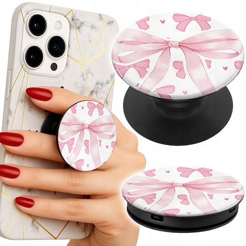 Uchwyt do telefonu Popsocket na palce/stojak RÓŻOWE WSTAZKI WSTĄZKA MODNE na Arena.pl
