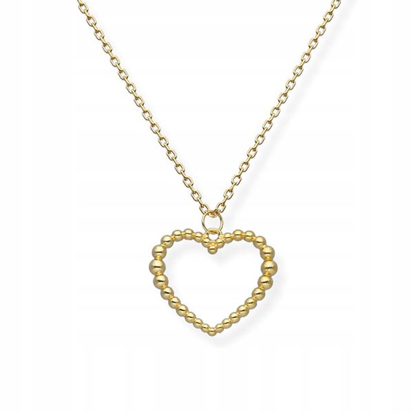 NASZYJNIK SREBRNY POZŁACANY Z MAŁYM SERCEM zdjęcie 1