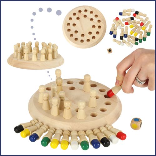 Gra logiczna memory chińczyk dopasuj kolory drewniana na Arena.pl