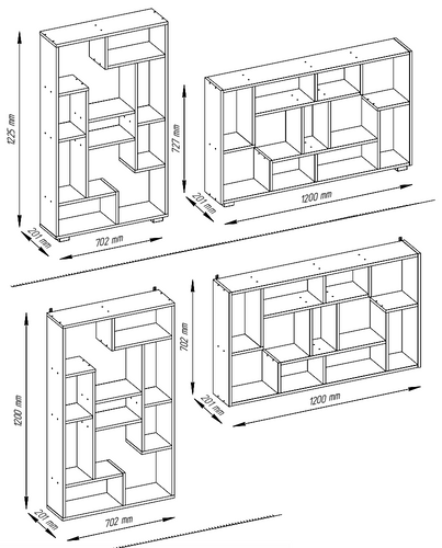 Regał ścienny podłogowy pionowy poziom kolor biały na Arena.pl
