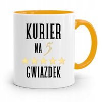 Kubek Żółty Dla Kuriera Na Pięć Gwiazdek Prezent Z Nadrukiem Ze Zdjęciem