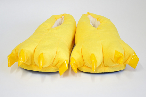 CIEPŁE KAPCIE PLUSZOWE ŁAPY PAZURY CIAPY ZÓŁTE UNISEX ONESIES PANTOFLE M na Arena.pl