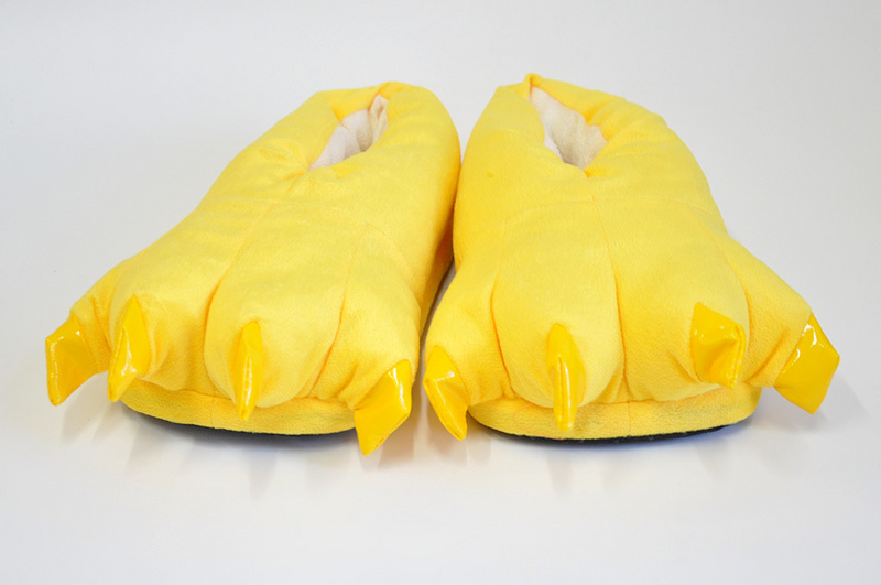 CIEPŁE KAPCIE PLUSZOWE ŁAPY PAZURY CIAPY ZÓŁTE UNISEX ONESIES PANTOFLE M zdjęcie 6