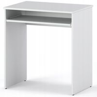 MAŁE BIURKO BIAŁE SZKOLNE 68 CM Z PÓŁKA NA KLAWIATURE KOMPUTEROWE