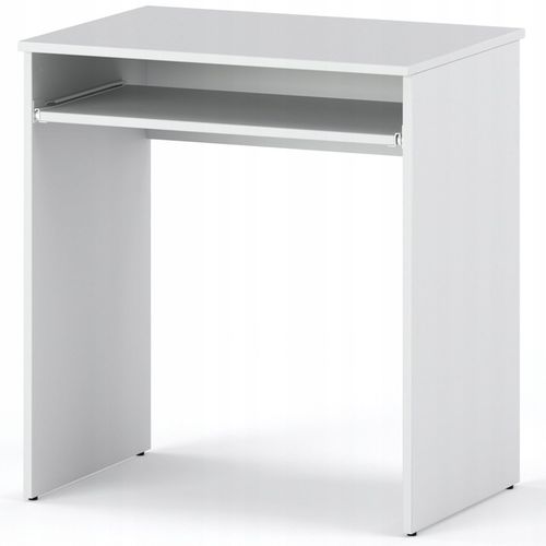 MAŁE BIURKO BIAŁE SZKOLNE 68 CM Z PÓŁKA NA KLAWIATURE KOMPUTEROWE na Arena.pl