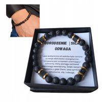 BRANSOLETKA MĘSKA DLA NIEGO LAWA WULKANICZNA ODRODZENIE SIŁA ODWAGA