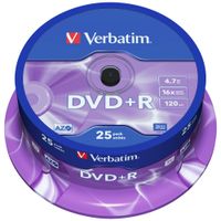 verbatim płyta dvd-r 4.7gb 16x azo       srebrny/matt silver 25szt