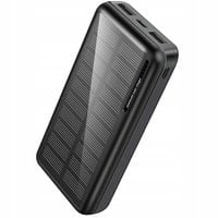 POWERBANK SOLARNY 30000mah ŁADOWARKA USB-C Micro-USB QI PODWÓJNE ŁADOWANIE