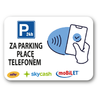 Naklejka Parkingowa Za parking płacę telefonem SKYCASH MPAY MOBILET 7x5