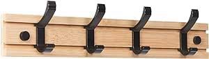 Wieszak Ścienny 4 Haczyki Przesuwne Drewniany 40Cm na Arena.pl