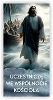 Baner religijny UCZESTNICZĘ WE WSPÓLNOCIE KOŚCIOŁA 300x150 cm dużo wzorów