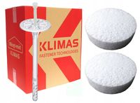 KOŁKI DO STYROPIANU KLIMAS WKRĘT-MET 26 cm + ZAŚLEPKI BIAŁE 100 szt