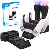 STACJA ŁADUJĄCA DOKUJĄCA PS5 MOVE KONTROLER RUCHU 2 PADY ŁADOWARKA 4w1 DUŻA