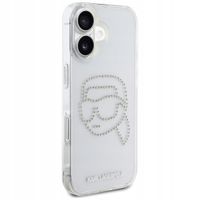 2 x Etui Karl Lagerfeld IML Rhinestones Karl Head do iPhone 16 przezroczyst