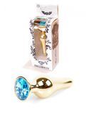 plug jewellery gold butt plug  light blue