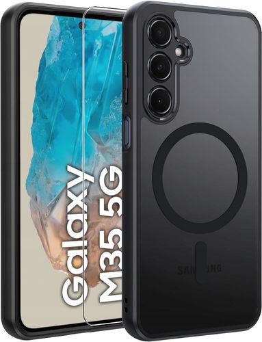 Etui do Samsung M35 5G (Magsafe, Czarne Matowe, Wzmacniane) + Szkło 9H 2,5D na Arena.pl