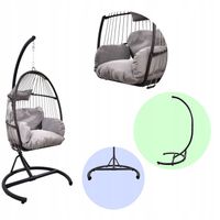 FOTEL WISZĄCY BUJANY OGRODOWY KOSZ HUŚTAWKA JAJO KOKON SKŁADANY PREMIUM
