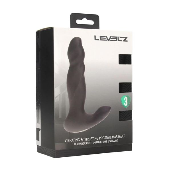 Vibrating And Thrusting Silicone Prostate Massager - Black zdjęcie 2