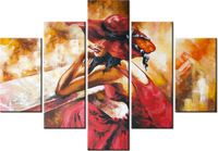 70 100CM OBRAZ 5 ELEM JESIENNA ZADUMA DRUK PŁÓTNO