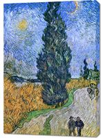Obraz 70x100cm  Droga z Cyprysem i Gwiazdą, Van Gogh Vintage