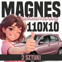 Mata Magnetyczna na Auto 110x10 cm - Profesjonalna Reklama magnes - 2 szt