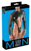 svenjoyment men's body xl czarny kombinezon matowy z siateczką