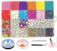 ZESTAW KORALIKÓW DO ROBIENIA BRANSOLETEK LITERKI DLA DZIECI SERDUSZKA