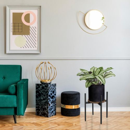 Kwietnik stojący loftowy Torre Rustic 40 cm czarny na Arena.pl