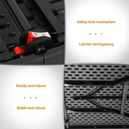 Jago Stół składany 183 cm dla 8 osób - czarny na Arena.pl