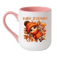 KUBEK "KUBEK JESIENIARY" Wzór - Elegant Coffee Różowy 330 ml