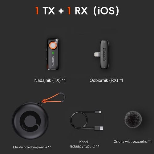 Mikrofon Hohem MC01 (1 TX + 1 RX) Lightning na Arena.pl
