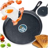 Patelnia ŻELIWNA do naleśników placków omletów tortilli pizzy niska 26 cm